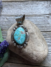 Load image into Gallery viewer, Navajo Native American Sterling Silver Turquoise Handmade Pendant R Yazzie Gift