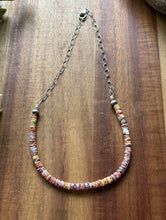Load image into Gallery viewer, Sterling Silver Multi Stone Color Shell Pearls Chain Bead Necklace. 16 Inch Gift