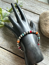 Load image into Gallery viewer, Multi Stone 6mm 7 Inch 925 Sterling Silver Pearls Bead Bracelet