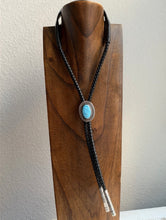 Load image into Gallery viewer, Native American Sterling Silver Kingman Turquoise Bolo Tie Pendant A Jake