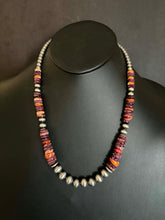 Load image into Gallery viewer, Sterling silver purple orange spiny oyster necklace 22 inch