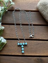Load image into Gallery viewer, Navajo Sterling Silver Turquoise Alphabet T Chain Necklace KY