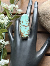 Load image into Gallery viewer, Navajo Native Sterling Silver Number 8 Turquoise Adjustable Ring Leslie Nez Gift