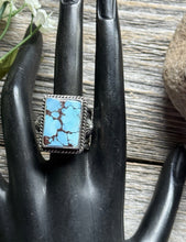 Load image into Gallery viewer, Native American Sterling Silver Golden Hill Turquoise Ring Size 7.5 A Jake