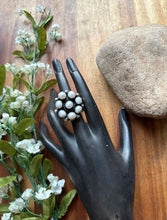 Load image into Gallery viewer, Navajo Sterling Silver Pearl Cluster Adjustable Ring KY Gift