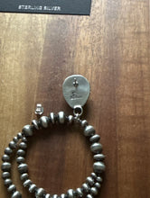 Load image into Gallery viewer, Navajo Sterling Silver Wild Horse Pearl Double Loop Earrings Etta E