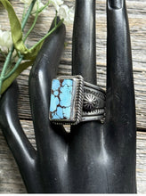 Load image into Gallery viewer, Native American Sterling Silver Golden Hill Turquoise Ring Size 7.5 A Jake