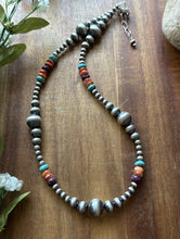 Load image into Gallery viewer, Sterling Silver Multi Stone Pearls 4mm-10mm Choker Bead Necklace 16 inch