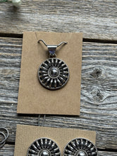 Load image into Gallery viewer, Navajo Native Sterling Silver Necklace Earrings Chain Set PA Gift 24 Inch