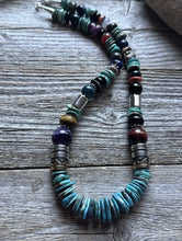 Load image into Gallery viewer, Tommy Rosita Singer T R Sterling Silver Blue Turquoise Bead Necklace 20 Inch