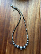 Load image into Gallery viewer, Sterling silver graduated 4mm to 16 mm bead necklace