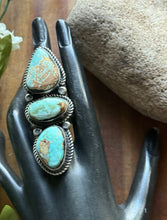 Load image into Gallery viewer, Native American Sterling Silver Royston Turquoise Adjustable Ring. K Yazzie