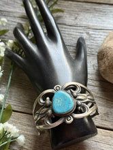 Load image into Gallery viewer, Navajo Native Sterling Silver Turquoise Cuff Bracelet Martha Cayatine
