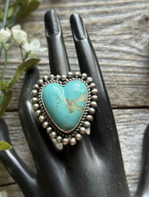 Load image into Gallery viewer, Native American Sterling Silver Turquoise Adjustable Ring C Yazzie