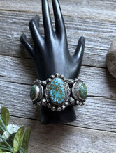 Load image into Gallery viewer, Navajo Native Sterling Silver Kingman Turquoise Cuff Bracelet J Nelson