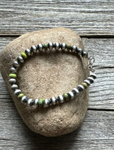 Load image into Gallery viewer, Genuine Green Turquoise 6mm 7 Inch 925 Sterling Silver Pearls Bead Bracelet