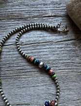 Load image into Gallery viewer, Bow Multi Stone Sterling Silver 4mm Pearls Bead Necklace. 16 Inch. Gift
