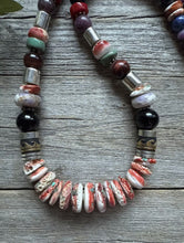 Load image into Gallery viewer, Tommy &amp; Rosita Singer T R Sterling Silver Red Spiny Oyster Bead Necklace 28”
