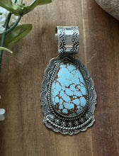 Load image into Gallery viewer, Navajo Sterling Silver Number 8 Turquoise Handmade Pendant Etta Enditto Gift