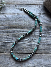 Load image into Gallery viewer, Southwestern Sterling Silver Blue Turquoise W Pearls Bead Necklace 18 inch Gift