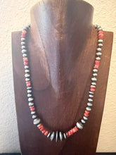 Load image into Gallery viewer, Sterling silver orange spiny oyster necklace 18inch
