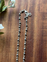 Load image into Gallery viewer, Sterling Silver 4mm Pearls Rosary Bead Necklace. 18 Inch.