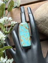 Load image into Gallery viewer, Navajo Native Sterling Silver Number 8 Turquoise Adjustable Ring Leslie Nez Gift
