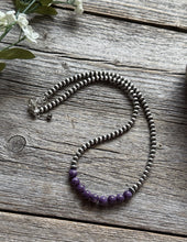 Load image into Gallery viewer, Purple 4mm Sterling Silver Pearls Choker Bead Necklace. 16 Inch. Gift