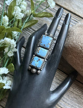 Load image into Gallery viewer, Native American Sterling Silver Golden Hill Turquoise Ring. Size 8. Mary Ellen