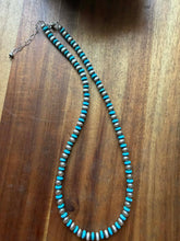 Load image into Gallery viewer, Sterling silver turquoise bead necklace 
18 inch