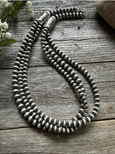 Load image into Gallery viewer, Southwestern Sterling Silver Multi Strand Pearls Bead Necklace 22 Inch 6,7,8mm