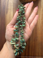 Load image into Gallery viewer, Sterling silver green graduated turquoise nugget necklace 18 inch