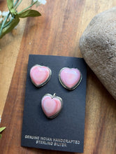Load image into Gallery viewer, Navajo 925 Sterling Silver Pink Conch Earrings Pendant Set Signed Southwestern