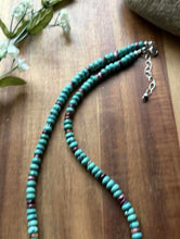 Load image into Gallery viewer, Sterling Silver Turquoise Purple Spiny Oyster Bead Necklace. 20 Inch