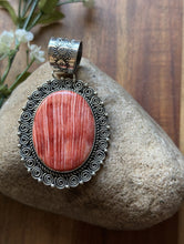 Load image into Gallery viewer, Native American Navajo Sterling Silver Orange Red Spiny Oyster Pendant Etta