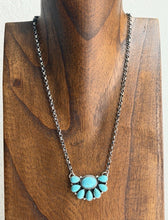 Load image into Gallery viewer, Navajo Sterling Silver Turquoise Cluster Chain Necklace Marcella James