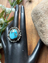 Load image into Gallery viewer, Native American 925 Sterling Silver Turquoise Ring. Size 8. Mary Ellen Gift