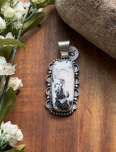 Load image into Gallery viewer, Navajo Native American Sterling Silver White Buffalo Turquoise Pendant D Benally