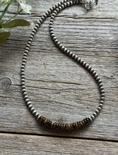 Load image into Gallery viewer, Tigers Eye 4mm Sterling Silver Pearls Choker Bead Necklace. 16 Inch. Gift