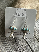 Load image into Gallery viewer, Navajo 925 Sterling Silver Turquoise Blossom Earrings MS Southwestern