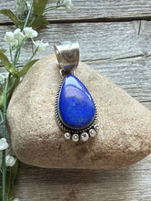 Load image into Gallery viewer, Native American Navajo Sterling Silver Lapis Pendant R Yazzie Gift