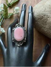 Load image into Gallery viewer, Navajo Handmade Sterling Silver Pink Conch Adjustable Ring Etta Enditto Gift