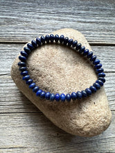 Load image into Gallery viewer, Lapis Lazuli 7 Inch Stretch Bead Bracelet Gift Southwestern