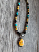 Load image into Gallery viewer, HandmadeNavajoJasperPendentSterlingSilver
WithTurquoiseOnyxandJasperWithNecklace