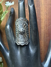 Load image into Gallery viewer, Sunshine Reeves Navajo Native 925 Sterling Silver Stamped Handmade Ring Size10.5