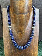 Load image into Gallery viewer, Sterling Silver Graduated Lapis Bead Necklace. 18 inch. Gift