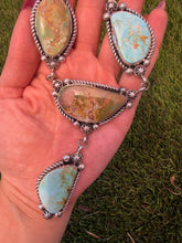 Load image into Gallery viewer, Navajo sterling silver Roy stone turquoise Lamat necklace
