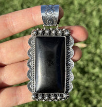 Load image into Gallery viewer, Native American Navajo Sterling Silver Black Onyx Pendant Etta Enditto Gift