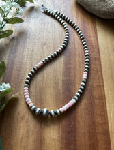 Load image into Gallery viewer, Southwestern Sterling Silver Pink Conch W Pearls Bead Necklace 18 inch Gift