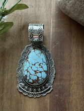 Load image into Gallery viewer, Navajo Sterling Silver Number 8 Turquoise Handmade Pendant Etta Enditto Gift